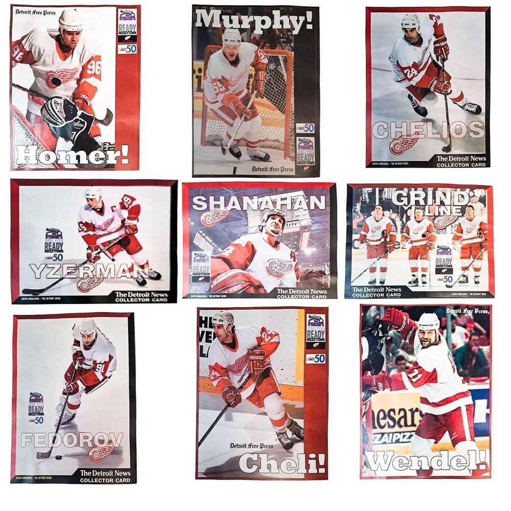 Detroit Red‎ Wings Card Lot 9pc 1997 1998 Stanley Cup Champs 8x10 Collector Set